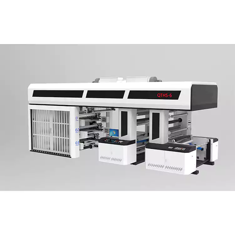 Τύπος γραναζιού σερβομηχανής 6 χρωμάτων Central Drum Flexo Printng Machine Τύπος μανικιού